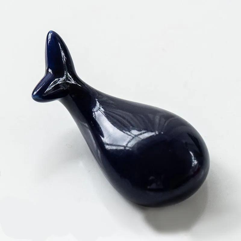 Keramische Essstäbchenablage Schreibtisch Gabel Chinesische Deko Geschirr Kleiner Wal Lieblöffel Haushaltswaren Keramik-Accessoire YLE395