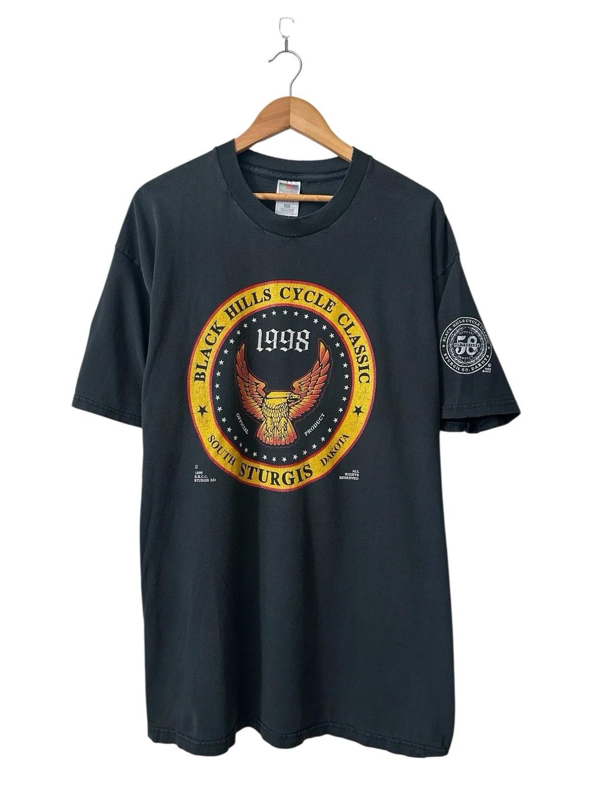 Винтажная футболка Sturgis Rally Мужская 2XL 1998 Harley Davidson Черная выцветшая США XL