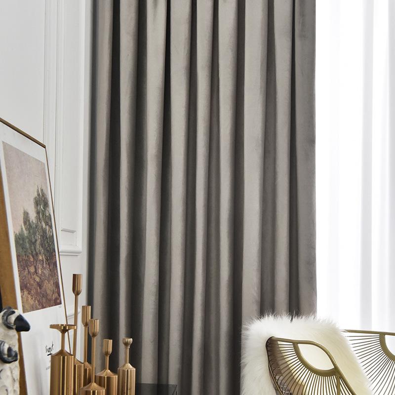 Simple Flannel Cotton Flannel Rose Dirty Powder Curtain Fabric Finished Product