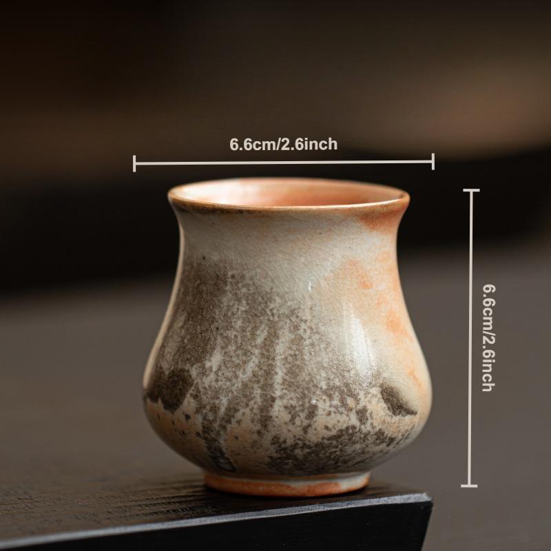 Ru Kiln Zhiye Cat Tea Cup Ceramic Retro Porcelain Teacup Master Cup Small Tasting Mug Chinese Kung Fu Japanese Household Teaware