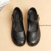 Fashion mother shoes Flats Pu leather soft soles, comfortable casual women's single shoes, large size mother Loafers Big Size 42