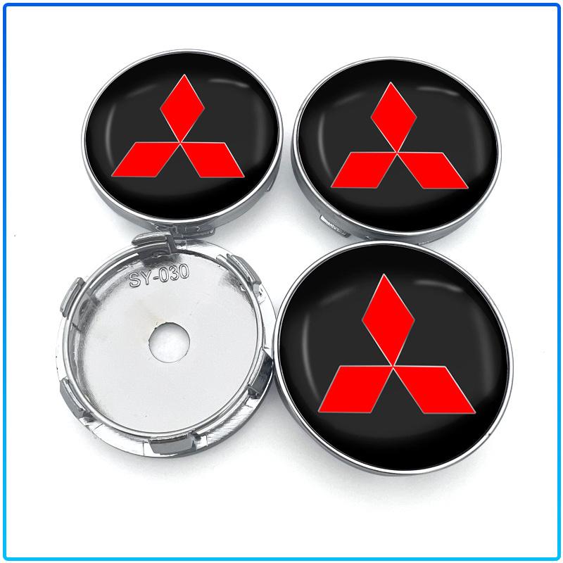 For Mitsubishi Lancer 7 8 I200 Pajero Montero Sport Outlander ASX Mirage Eclipse4Pcs 60MM Car Wheel Center Hub Cap Car Accessories