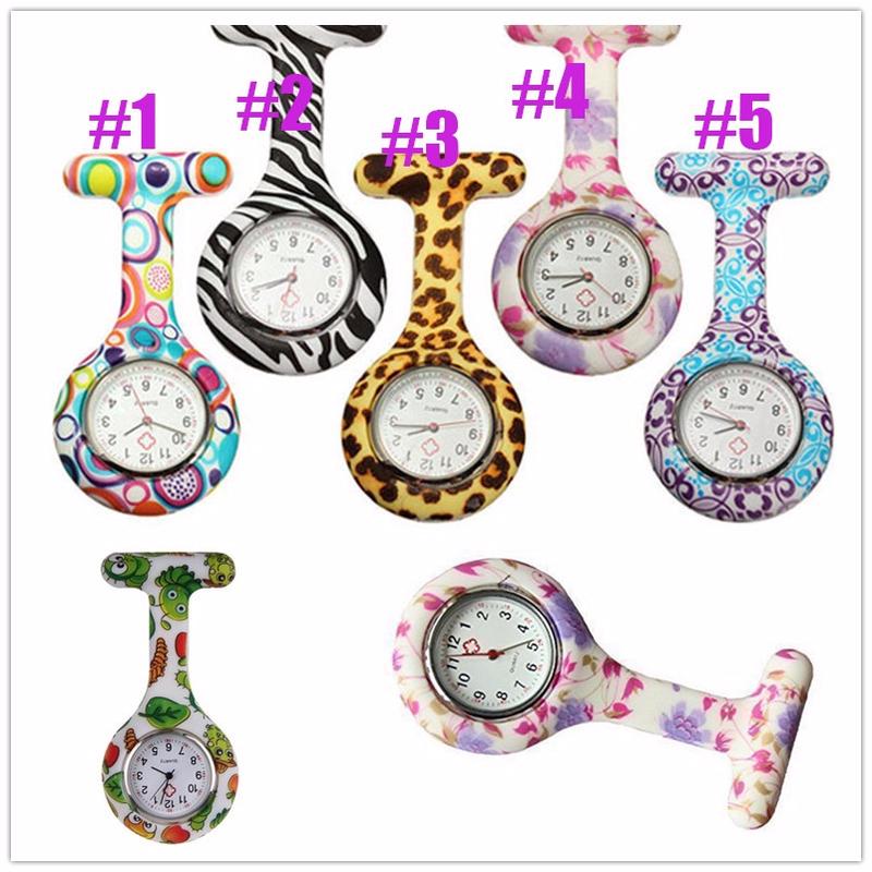 Round Dial Silicone Quartz Stainless Fob Woman Quartz Pocket Watch Nurse Watch Fob Hanging Medical