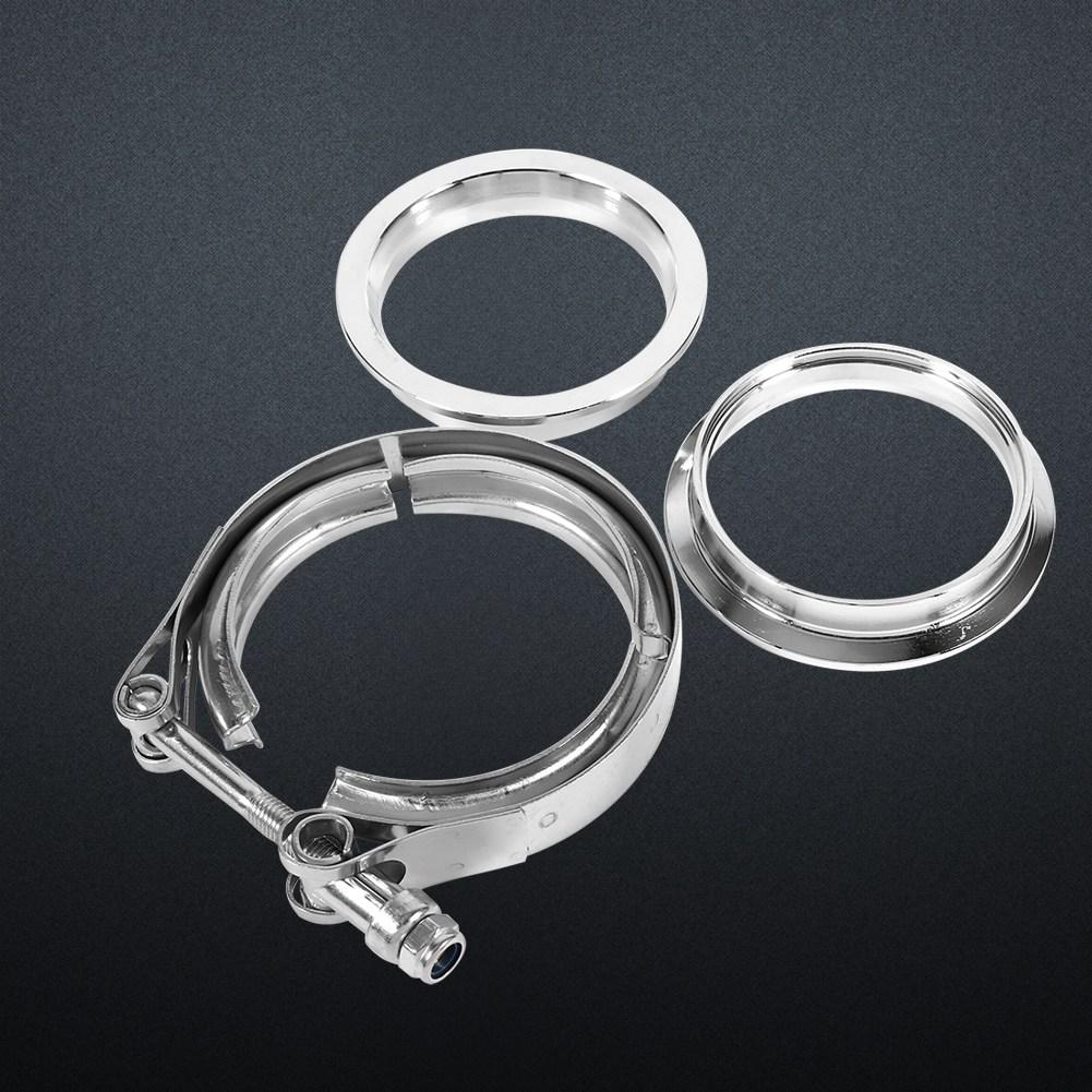 3  Inch Stainless Steel V Band Clamp with 2 Flange Kit Turbo Exhaust Down Pipe