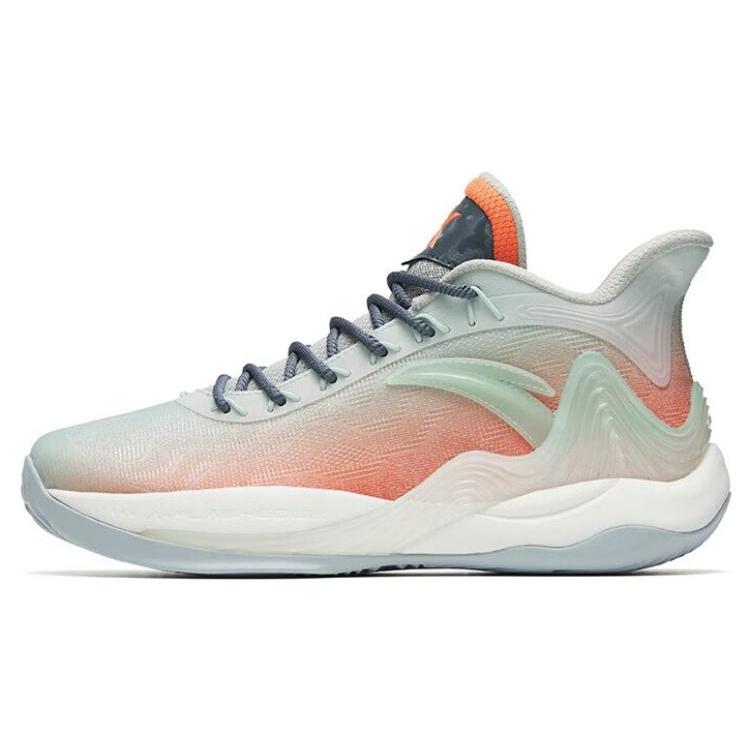 New Anta Cushioning Anti Slip And Wear Resistant Coverage Mid Top Basketball Shoes Men's Asphalt Gray 112241601-5