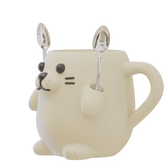 Ice Cream Pint Sleeves Cover with Spoon Handle Cute Animal