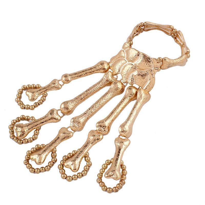 

Alloy Punk Skeleton Finger Bone Chain Bracelet For Women Gift And Decor Party