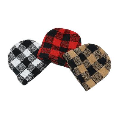 Autumn and Winter Christmas Classic Retro Plaid Jacquard Wool Hat Checkerboard Knitted Hat Men