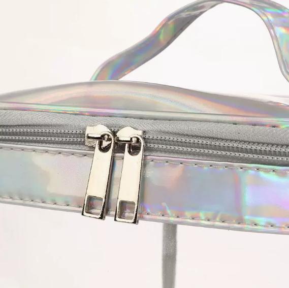 Waterproof PVC Holographic Makeup Bag Transparent Large Travel Toiletry Hand Storage Pouch, Makeup Organizer, Bag for Traveling