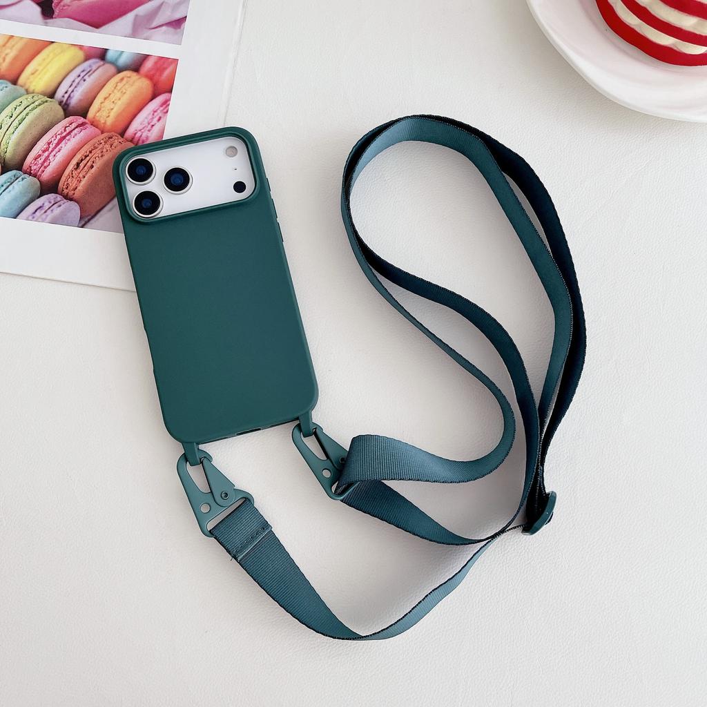 Applicable to iPhone17ProMax mobile phone case Crossbody lanyard Apple 16Pro matte 15 anti-drop 14 protective case