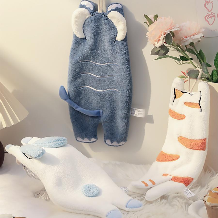 1 pz Asciugamano da bagno per la schiena con animaletto carino e di bell'aspetto, adatto per asciugamani da mano per bagno e cucina