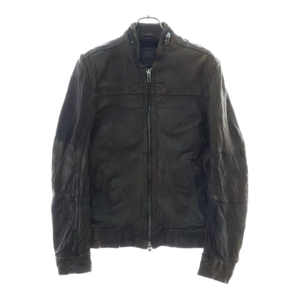 ALLSAINTS ALL SAINTS КЛАССИЧЕСКАЯ КОЖАНАЯ КУРТКА Винтажная Однобортная Коричневая Б/У ccc2744 Унисекс Футболка XXL