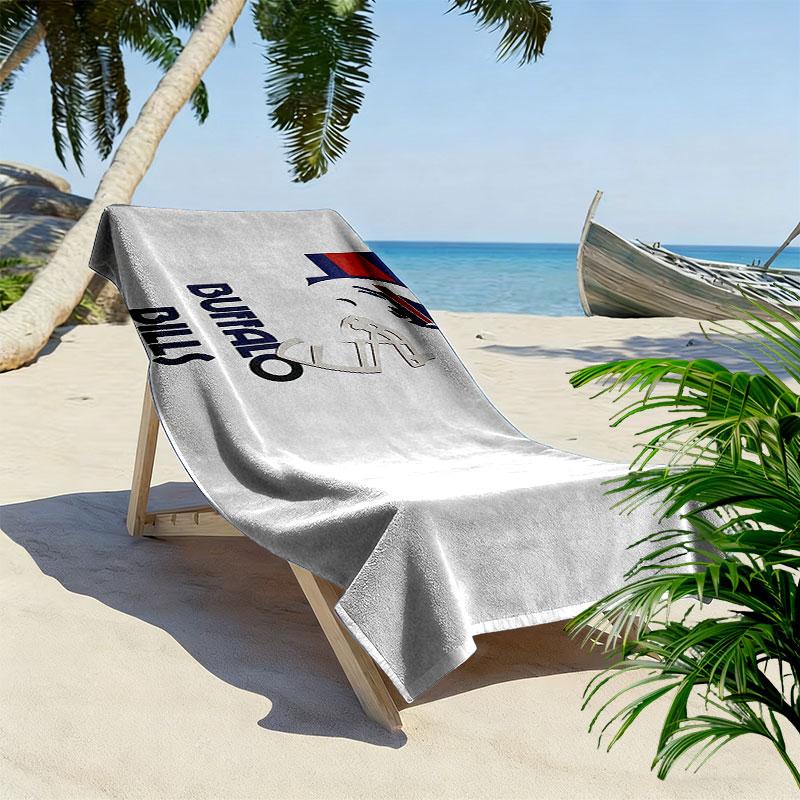 Bills Print Beach Towel, Large Soft Quick Dry Towel for Beach Camping Swimming