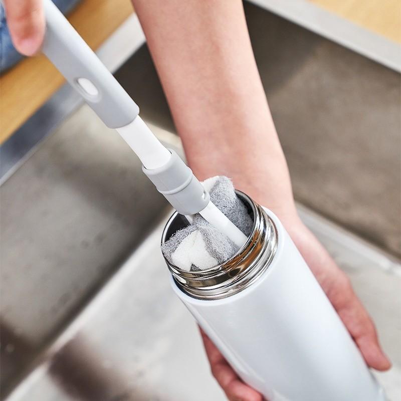 Baby Flexible Bottle Cleaner With Long Handle And Sponge For Home Kitchen Use