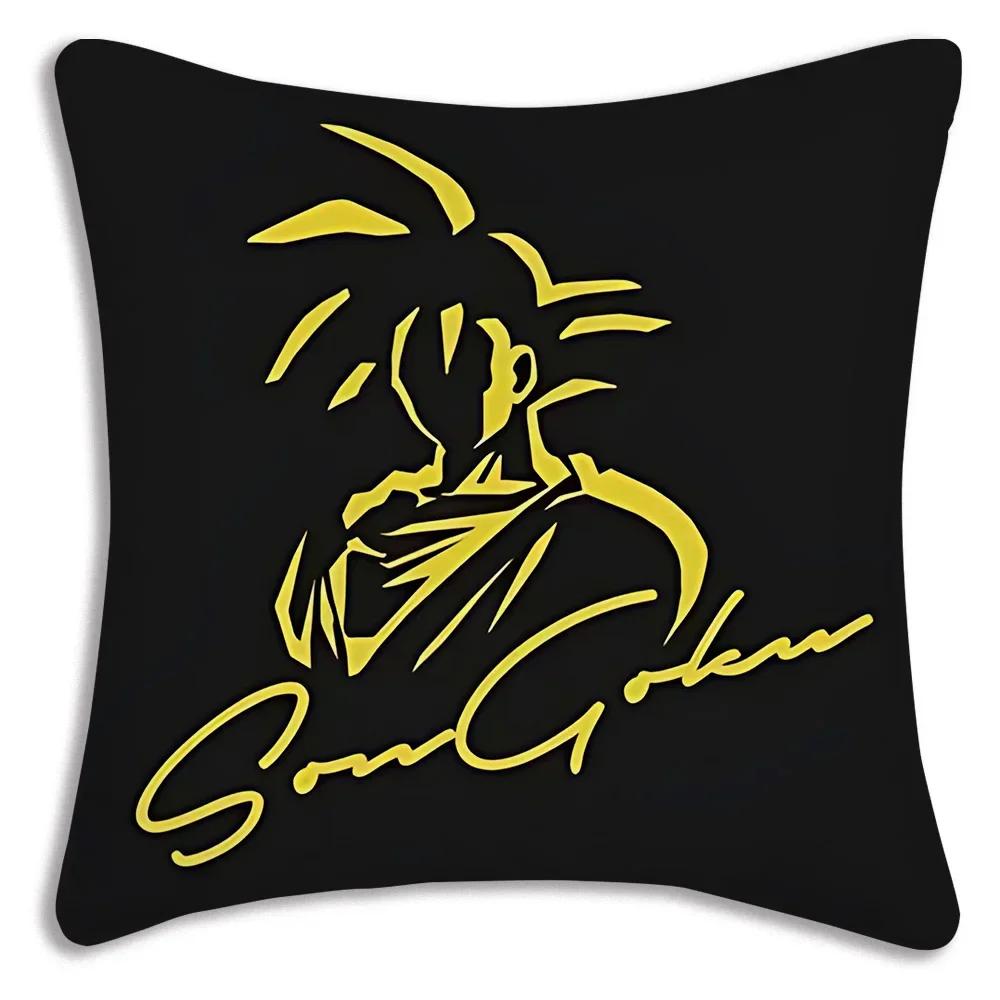 Anime Dragon Balls Z Goku Kawaii Kissenbezüge Cartoon Sofa Dekoratives Zuhause Doppelseitiger Druck Kurzer Plüsch Niedlicher Kissenbezug