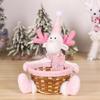 Elegant Bamboos Round Baskets Holiday Bamboos Basket with Figurine Doll for Christmas Snacks and Gift Storage