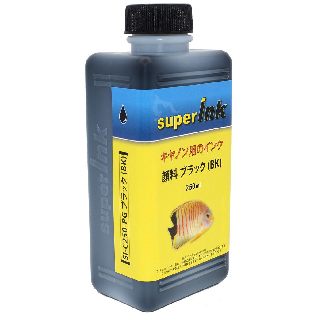 Compatible Canon superInk Black Refill Ink with all Pair of Gloves 10ml Syringe Needle Cap (Pigment) (250ml) (Compatible models) + + + +