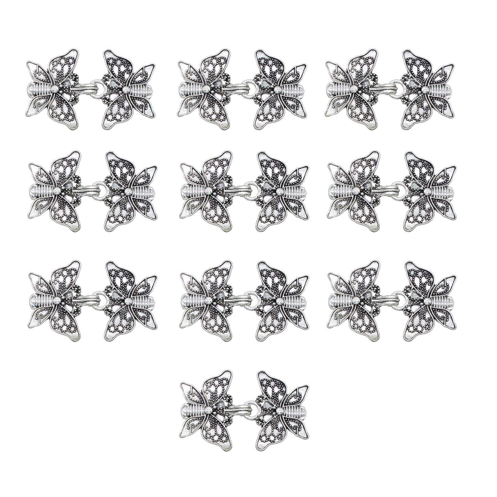 Retro Sweater Shawl Clips Clasp Fasteners Elaborate Butterfly for Women Girls Brooch Collar Clips Elaborate Butterfly серебряный