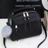 Women Small Pompon Leaf PU Leather Messenger Bags Shoulder Bag Leather Handbags Bag