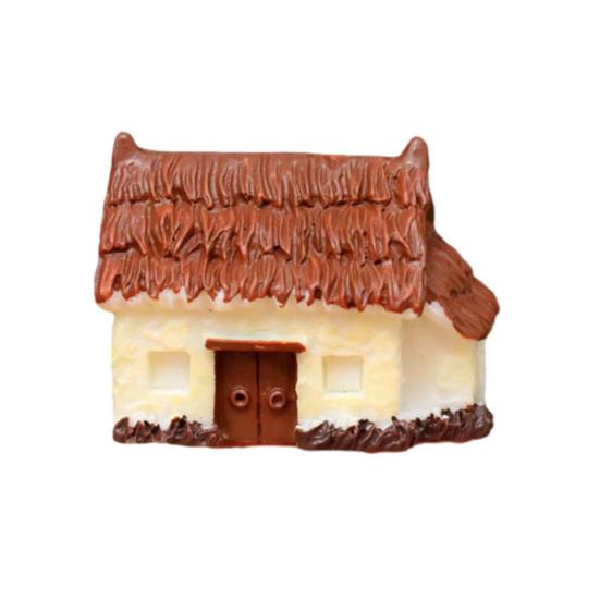 Mini House Micro Landscape Accessory Resin Miniature House Figurine Fairy Garden Ornament for Bonsai Terrarium Crafts