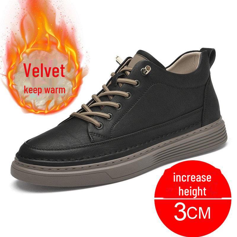 

Мужские высокие кроссовки в стиле ретро на толстой подошве, высота увеличена на 6 см, повседневный осенний стиль 43 чёрный