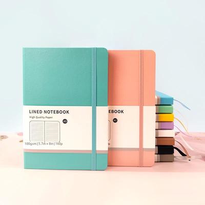 Macaron Color A5 Hardcover Business Notebook with Strap - Creative Dot Matrix Design