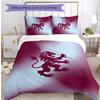 Set Lenzuola Stampato Aston Villa Football 3 Pezzi, Comodo Set Copripiumino per Camera da Letto Amico della Pelle