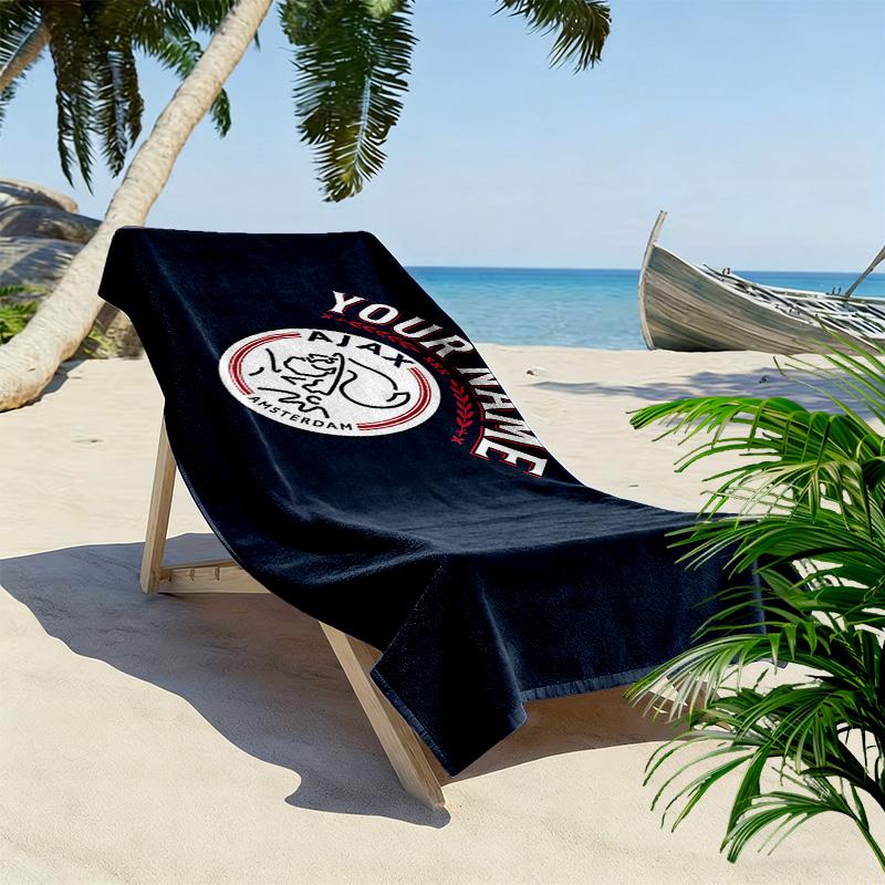 AFC Ajax Print Beach Towel, Large Soft Quick Dry Towel for Beach Camping Swimming