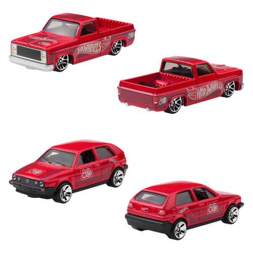Hot Wheels Mattel 80th Anniversary 8-Pack Vehicle Toy Mini Cars, Ages 3 and Up, Red, JGK09