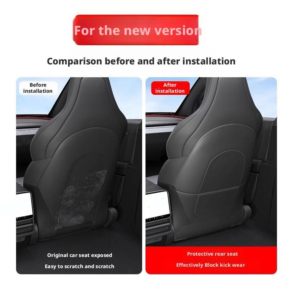 Car Seat Back Protective Mat For Tesla Model 3 / Y Full Seat Anti Kick Pad Leather Anti Scratch Protector Mats Car Accessories