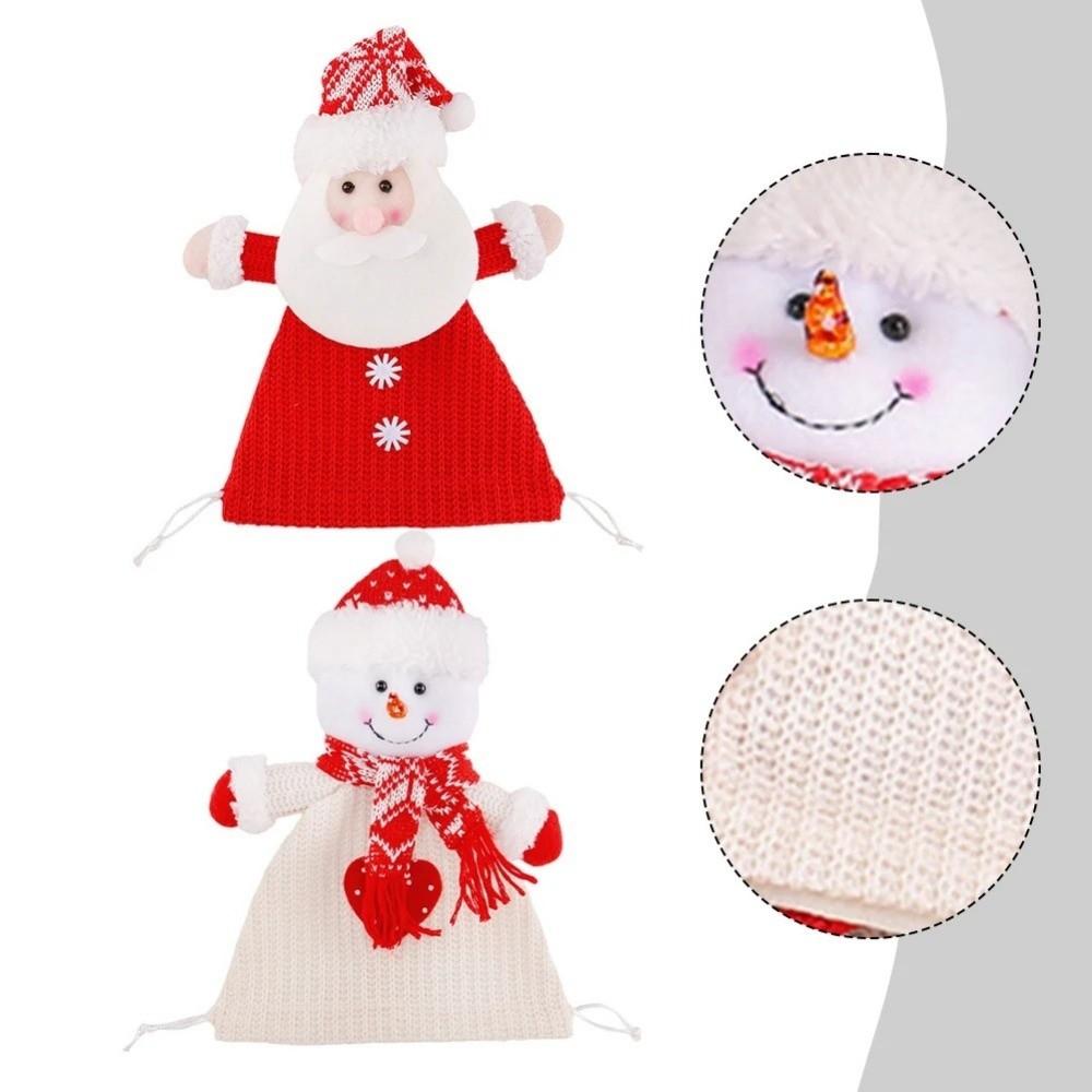 Knitted Christmas Doll Bag Santa Claus Gift Bag Christmas Eve Xmas Drawstring Bag  Home Decoration