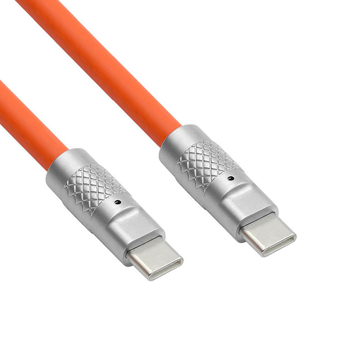 

UC-003-0R-1.0M для серії iPhone 15 1м USB Type C до USB-C Рідкий Силікон Ультра М який 120 Вт Кабель для Швидкої Зарядки та Передачі Даних Orange