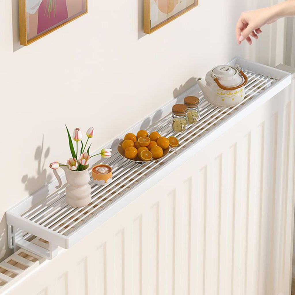 Radiator Shelves No Drill Iron Organizer No Drill Heat-resistant Radiator Top Cover For Hotel Dorm Apartment Bedroom Living Room