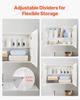 Laundry Room Wall Cabinet, 2-Tier Wall Mounted Hanging Cabinet with Adjustable Shelf, Cupboard Storage with 2 Doors, for Kitchen, Bathroom, Laundry,