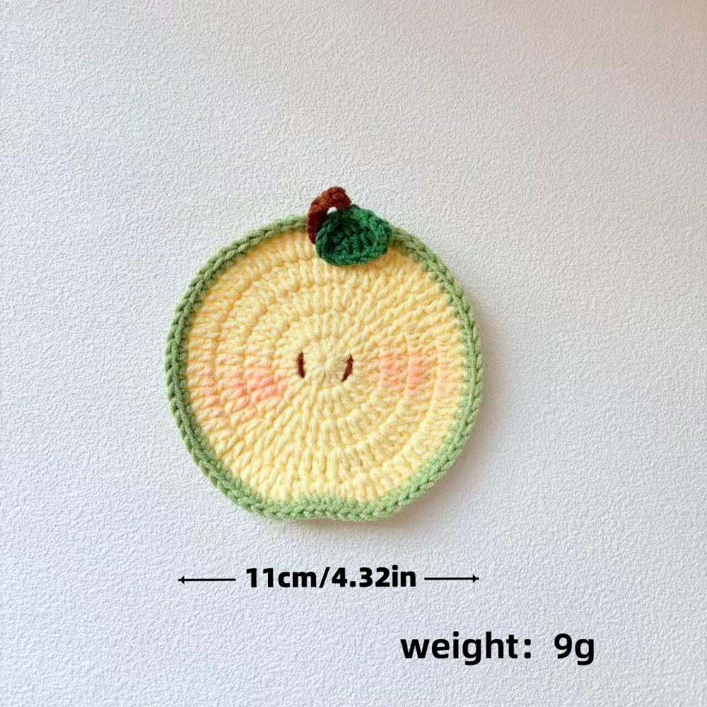 Handmade Crochet Knitted Cup Mats Yarn Fruit Cup Coasters Office Desk Use
