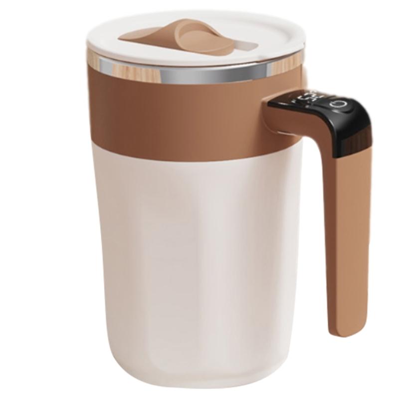 USB Rechargeable Mixing Coffee Mug Automatic Stirring Cup with Digital Temperature Display for Office and Home Use