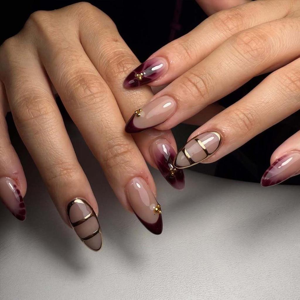High-End French Almond Press-On Nails - Medium-Long, Stylish & Elegant
