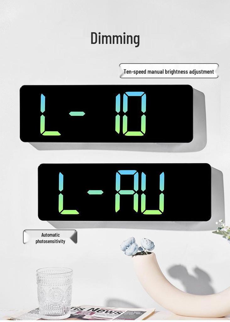Large Electronic Wall Clock with Countdown & Multiple Alarms, Model 5526