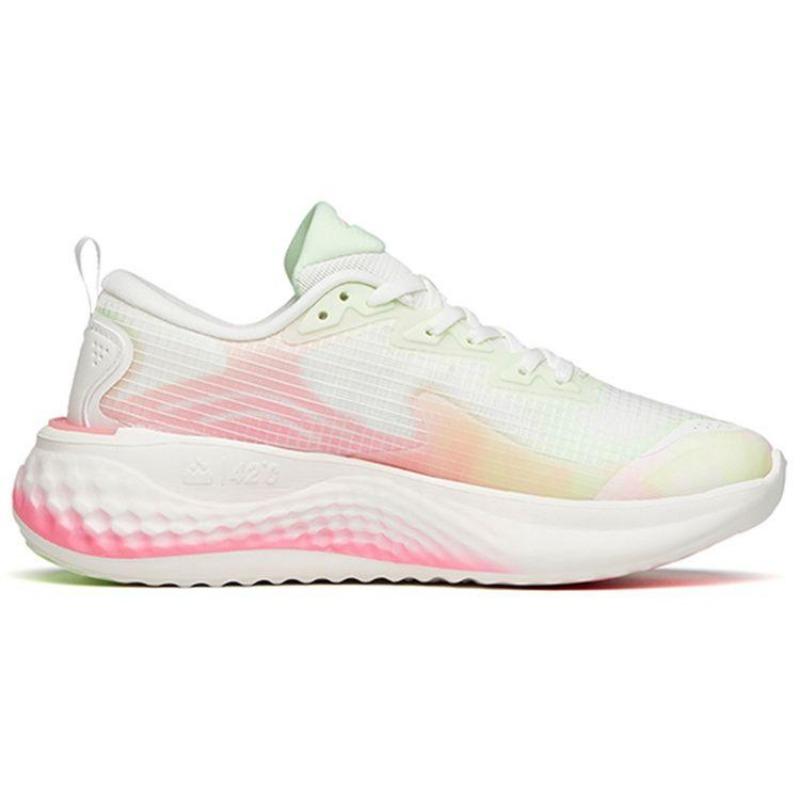 Anta women low-top elastic cushioned running shoes white-green-pink 122145556S-6