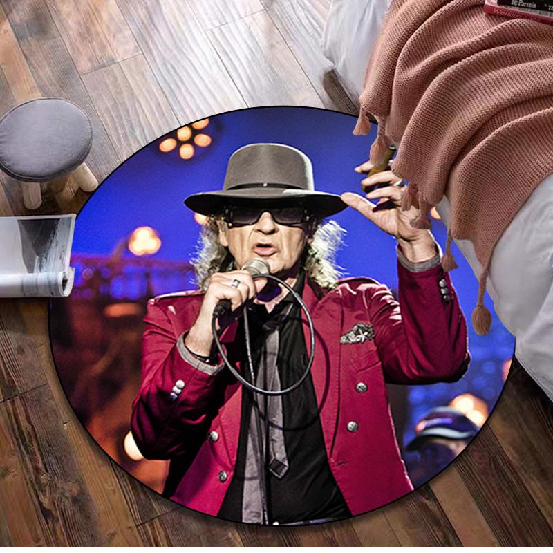 1 vnt. Udo Lindenberg apvalus spausdintas kilimas - namų dekoracija Kilimas svetainei, miegamajam, grindims, kompiuterio kėdės plotui
