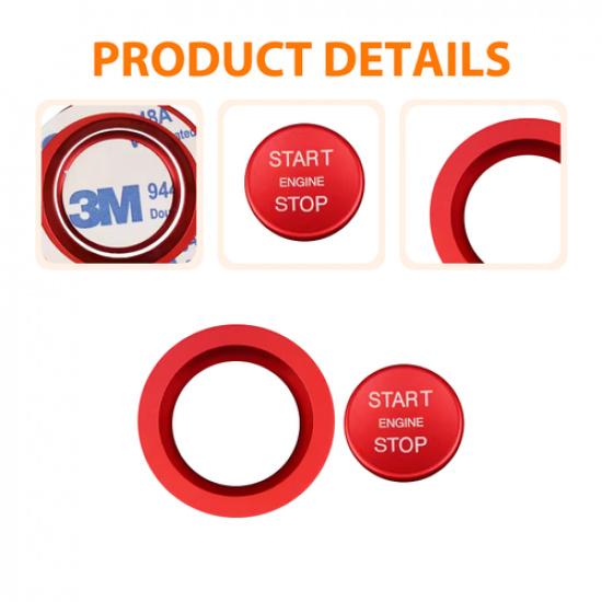 Cover For Land Rover ForJaguar Ignition RedKeyless Engine Start/Stop Push Button