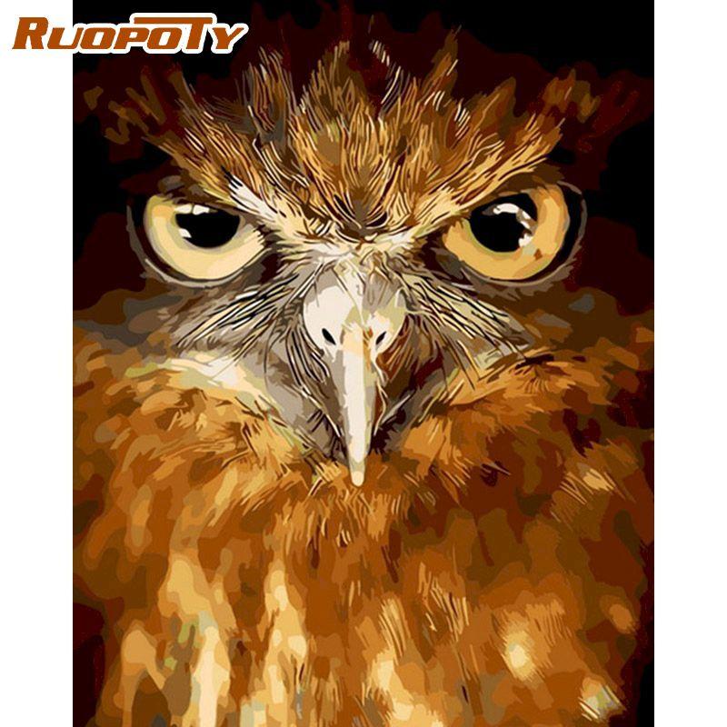 RUOPOTY Frameless Diy Painting By Numbers Animals Picture Wall Art Canvas Painting Acrylic Paint For Home Decoration