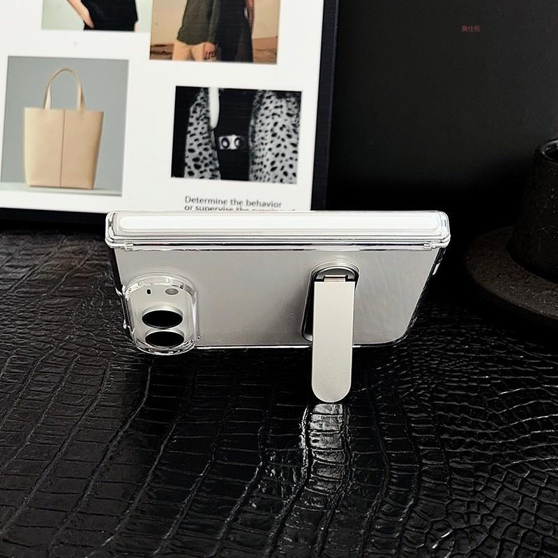 Duo Phone Case With Rotating Stand IPhone Clear Shockproof Slim Solid Color Men