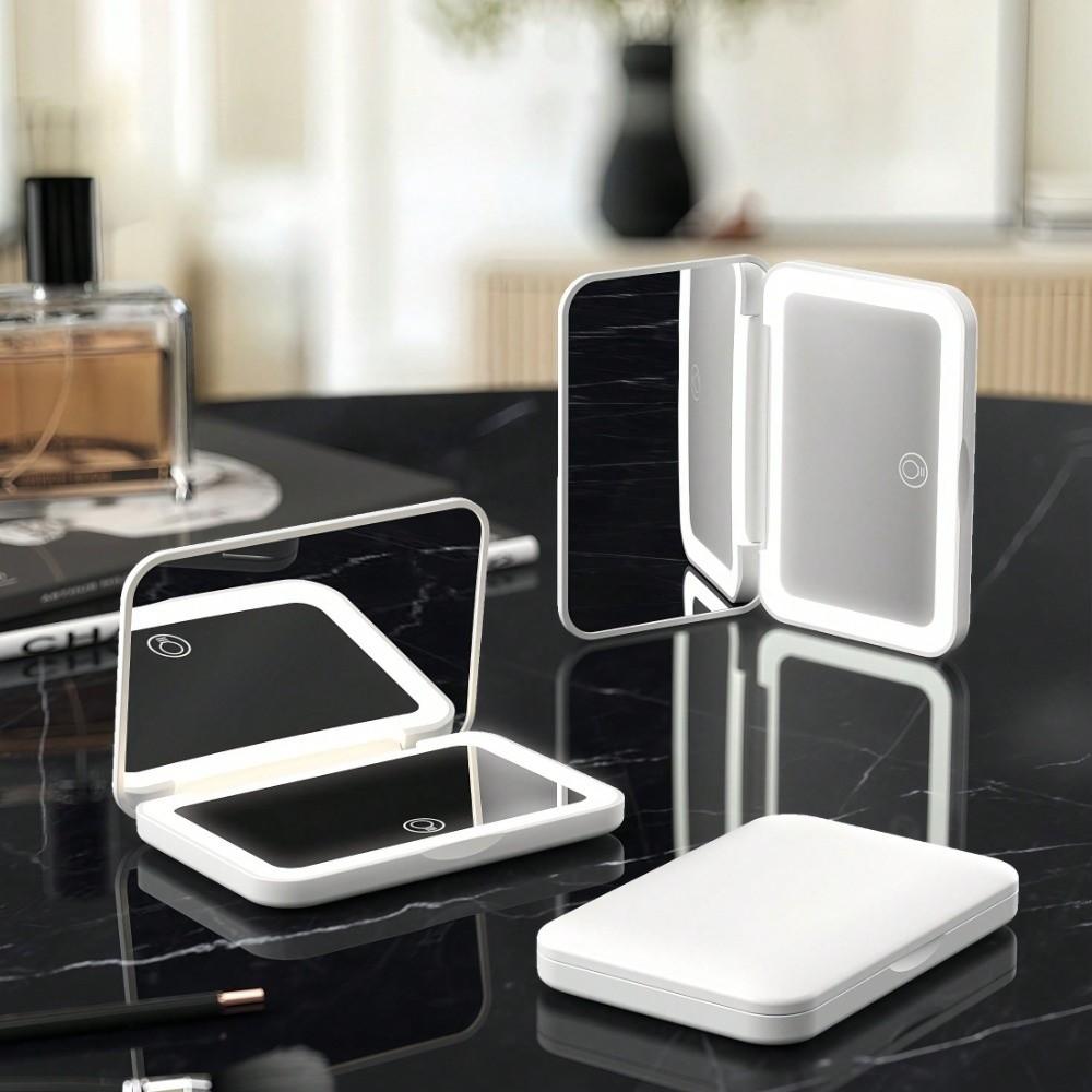 Adjustable LED Light Mirror With Touch Screen Vanity Mirror Portable Makeup Mirror Beauty Tools
