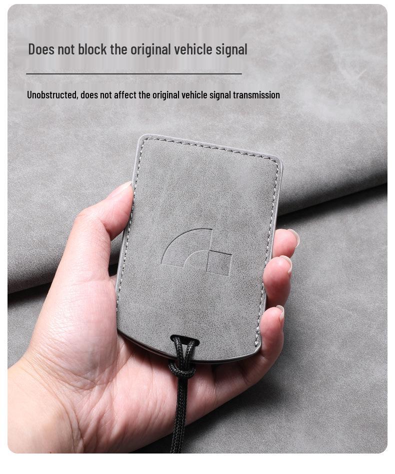 Ji Yue 01 Card Key Case: High-End 2023 Leather Protective Cover with Buckle
