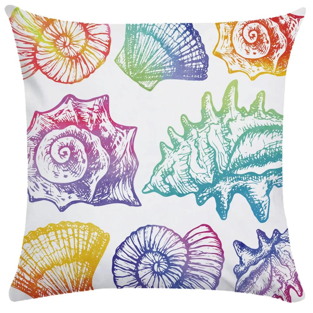 45x45cm Starfish Shell Crab Fish Pillowcase Living Room Sofa Chair Bed Soft Cushion Cover  Home Decoration