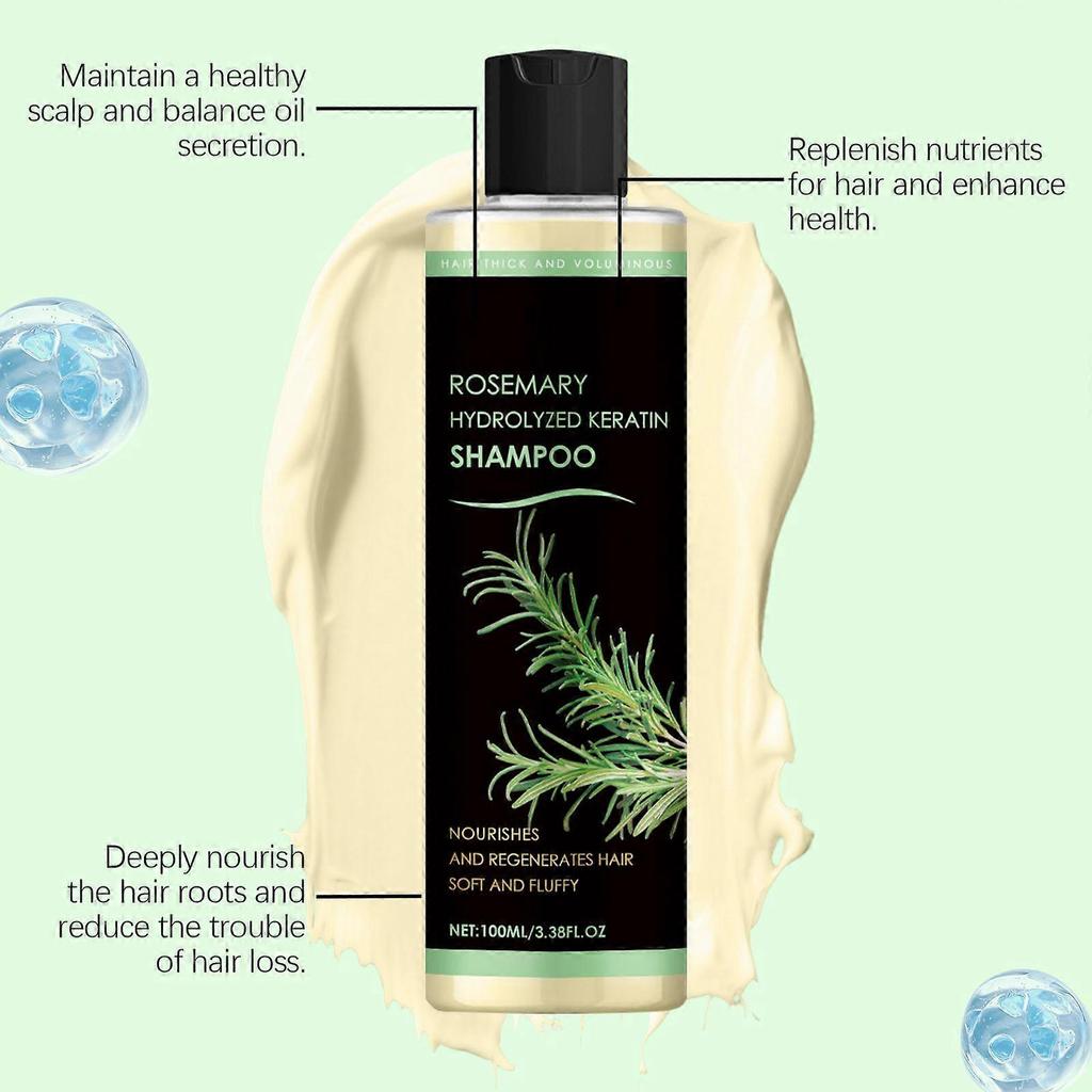 Amz Shampoo al Rosmarino È Uno Shampoo Detergente Quotidiano per il Cuoio Capelluto, Idratante per i Capelli, Nutriente per la Lucentezza Naturale, la Morbidezza e l'Idratazione