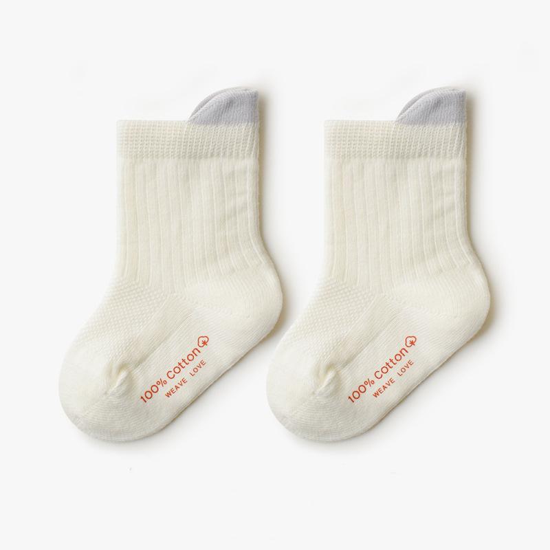 

Spring Summer Thin Baby Socks Mesh Breathable Infant Boy Girl Middle Tube Socks Solid Color Cotton Kids Short Socks 1-3 Years