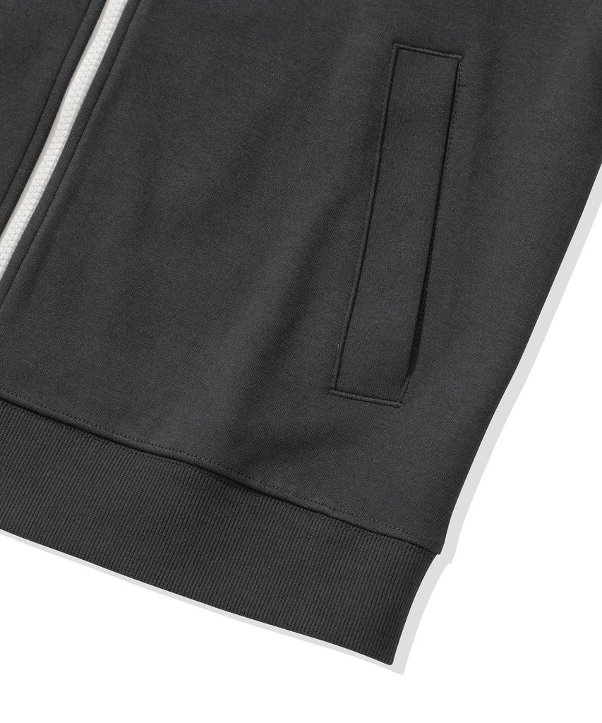 Veste zippée à logo carré CGP - Charbon