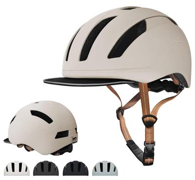 DesertFox Bicycle Helmet CE Certified Ultra Lightweight 270g Ventilated Shock Resistant Adjustable Size Detachable Visor Unisex Khaki